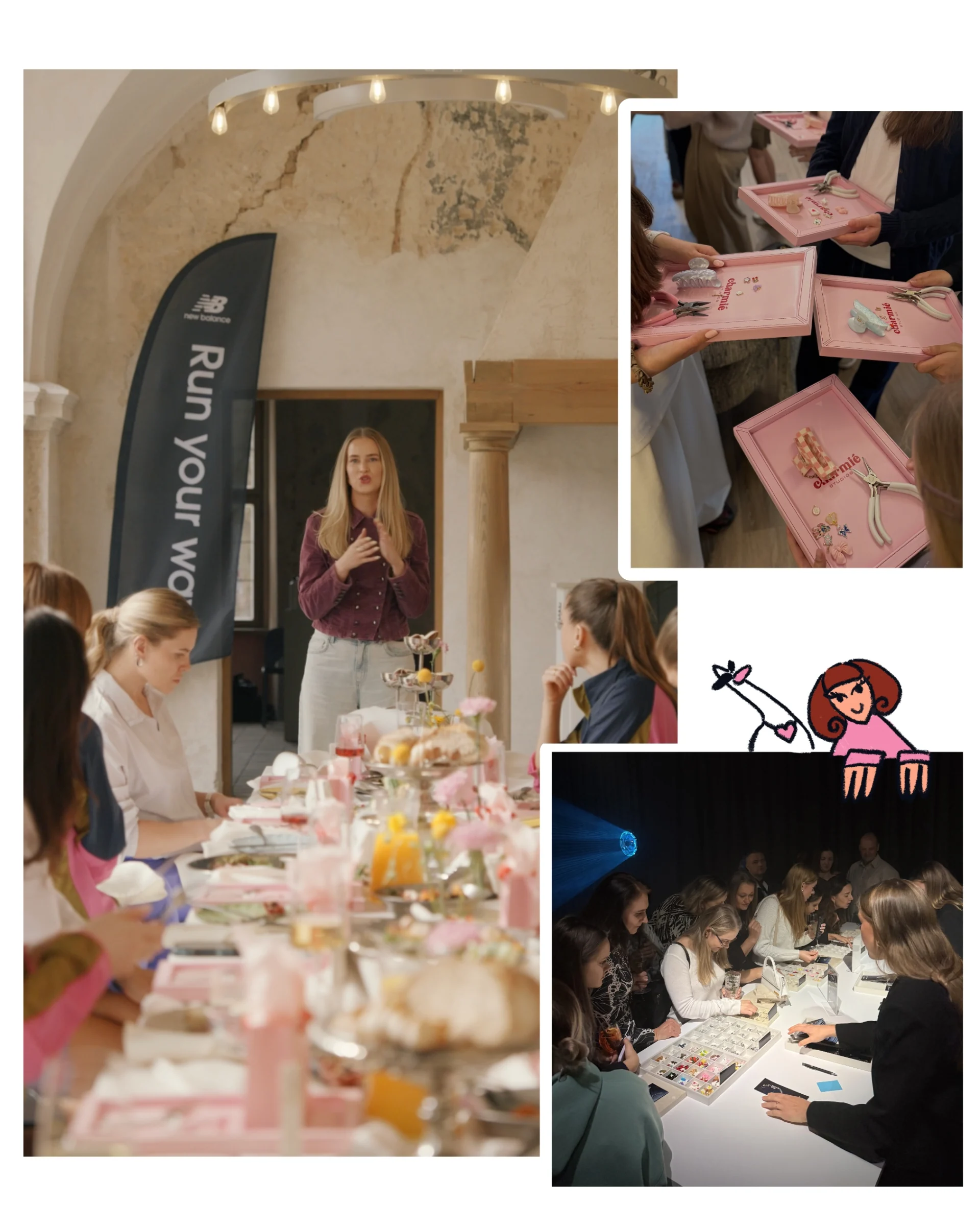 Charmié events: the founder speaking, pink-tray workshops, and a guest mixology event
